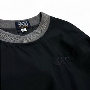 Vintage VCC VANTAGE AK Steel Mens Black L Windshirt Jacket Pull Over Grey Trim